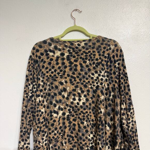 Westbound Leopard Print Asymmetrical Top Sz XL - Picture 6 of 10